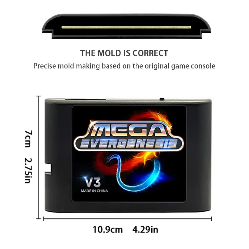 Mega EverDrive V3 Evergenesis Retro Game Cartridge with 4GB TF Card for Sega Consoles